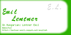 emil lentner business card